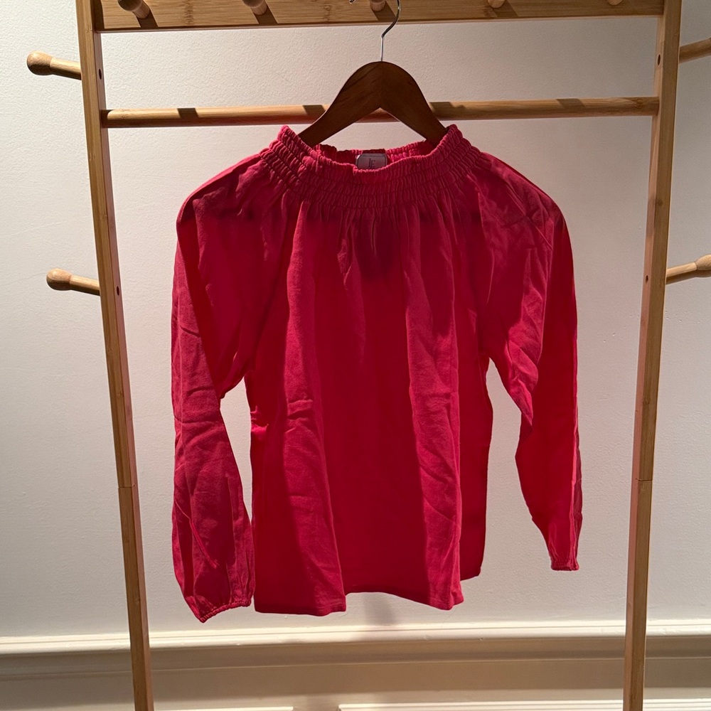 Little English Bright Pink Long Sleeve Blouse